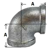 BG Malleable 90 Degree Elbow Diagram